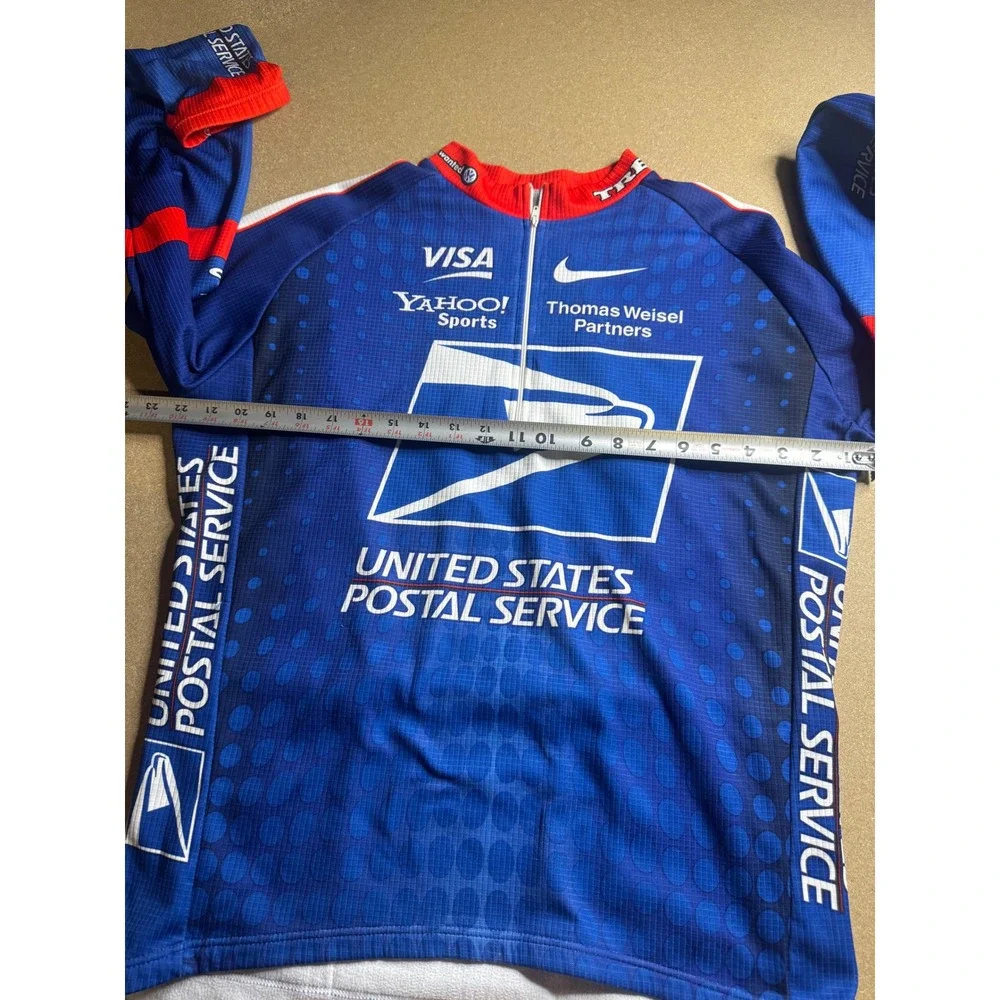 Nike USPS Pro Cycling Team Jersey Mens XL Long Sleeve Blue Trek Vintage Italy